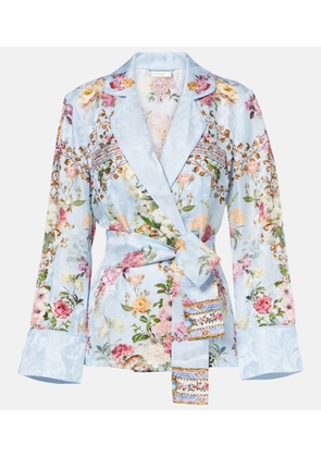 Camilla Tiled In Time belted floral jacket
