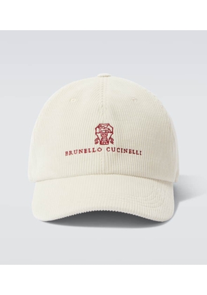 Brunello Cucinelli Logo cotton and cashmere corduroy baseball cap
