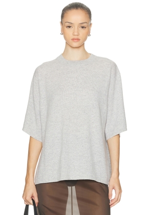 St. Agni Cashmere Copain Tee in Grey Marle - Light Grey. Size M/L (also in XS/S).