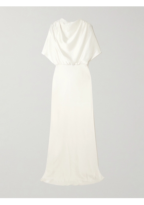 Abadia - Elsa Draped Knotted Silk Gown - Cream - US2,US4,US6,US8,US10,US12