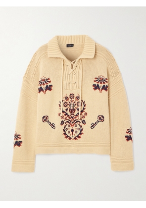 Etro - Wool And Cashmere-blend Polo Sweater - Neutrals - IT38,IT40,IT42,IT44,IT46,IT48