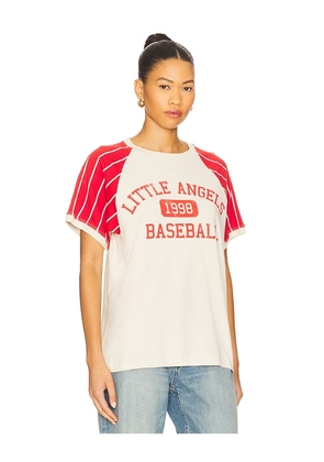 DAYDREAMER Little Angels Baseball Raglan Ringer in Ivory. Size L. Also in M, S, XL, XS.