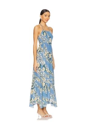 Free People Heat Wave Printed Maxi Dress in Blue. Size L. Also in M, S, XS.