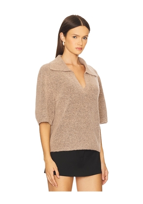 Gestuz Alpha Polo Pullover in Beige. Size L. Also in M, XS.