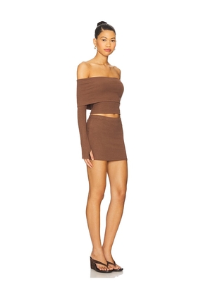 superdown Marks Skirt Set in Brown. Size L. Also in M, S, XL, XS.