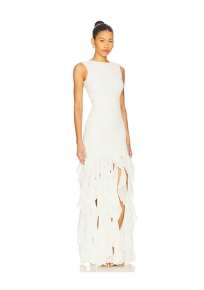 PatBO Gavea Mesh Maxi Dress in Ivory. Size L. Also in M, S, XL.