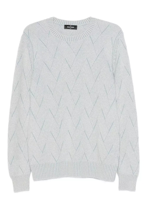 Gran Sasso chevron-pattern crew-neck sweater - Blue
