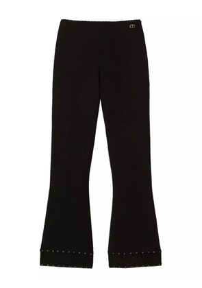 TWINSET rhinestone-embellished flared trousers - Black
