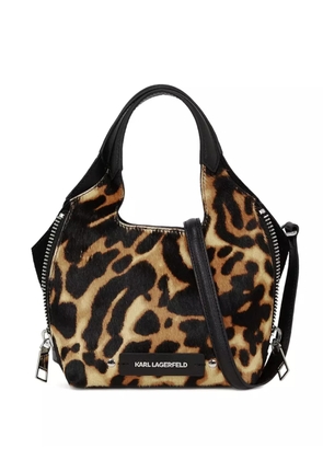 Karl Lagerfeld mini K/Hardware leopard-print tote bag - Brown