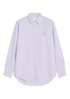 Maison Kitsuné embroidered-logo cotton shirt - Neutrals