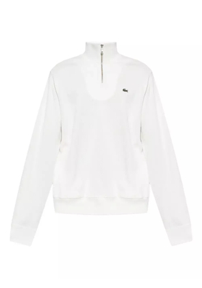 Lacoste half-zip embroidered sweatshirt - White