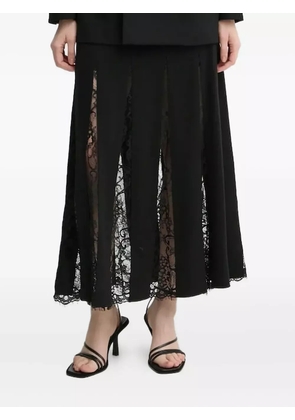 A.L.C. lace-insert midi skirt - Black