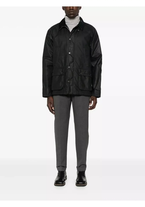 Barbour corduroy-collar flap-pocket jacket - Black