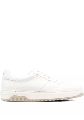 Tagliatore leather lace-up trainers - White