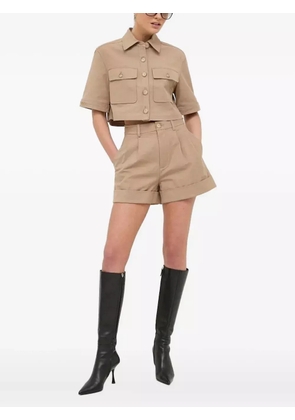 Miss Sixty logo-embroidered cropped shirt - Neutrals