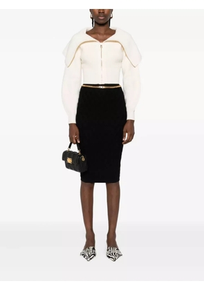 Elisabetta Franchi chain-embellished geometric midi skirt - Black