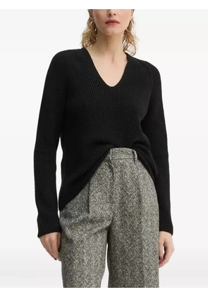 Marc O'Polo ribbed V-neck sweater - Black