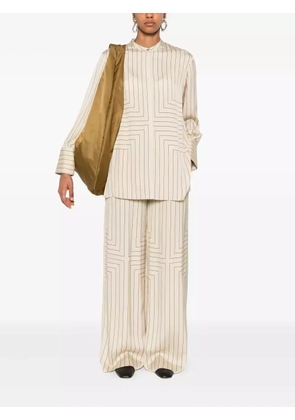 JOSEPH pinstripe geometric trousers - Neutrals
