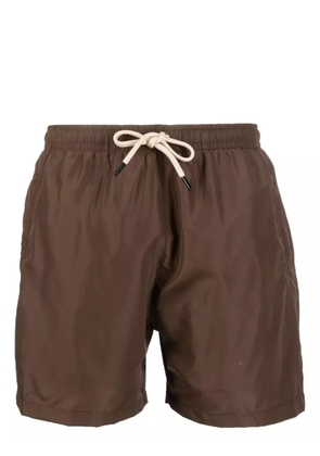 Matinèe logo-patch swim shorts - Brown