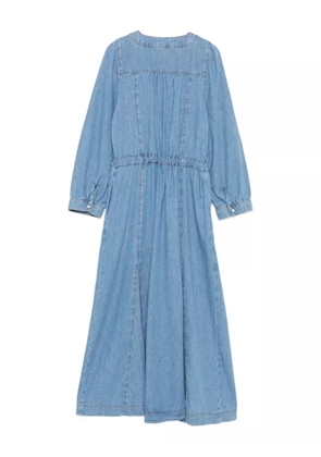 Ba&Sh belted V-neck denim dress - Blue
