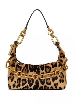 Balmain medium Sync leopard-prin shoulder bag - Brown