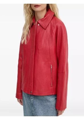 SAMSOE SAMSOE Sanok textured-leather zip-front jacket