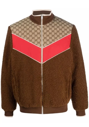 Gucci GG monogram-pattern zip-up jacket - Brown