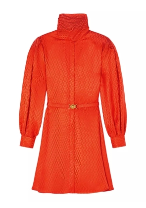 Versace geometric-pattern belted dress - Red