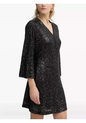 Bruuns Bazaar AraluBBAzati sequined three-quarter sleeves mini dress - Black