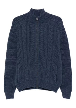 Tagliatore cable-knit zip-up cardigan - Blue