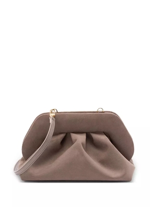 Themoirè pleated clutch bag - Brown