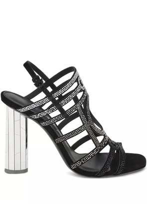 Ferragamo crystal-embellished block-heel sandals - Black