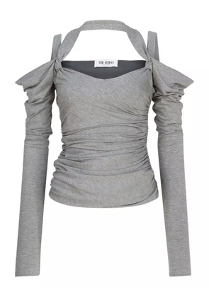 The Attico off-shoulder draped top - Grey