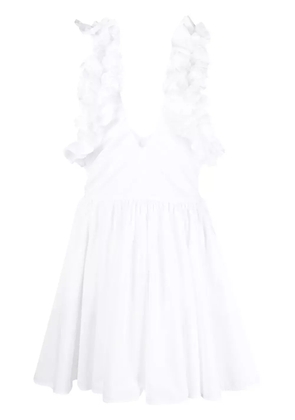 MSGM ruffled-sleeve flared dress - White