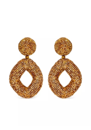 Oscar de la Renta beaded drop earrings - Brown