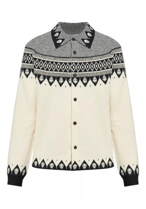 Alexander McQueen skull-motif wool cardigan - White