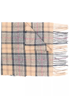 Barbour check-print fringed-edge scarf - Brown