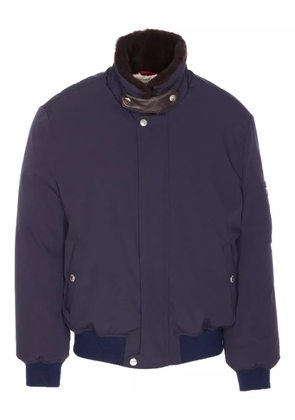 Brunello Cucinelli shearling-collar padded jacket - Blue