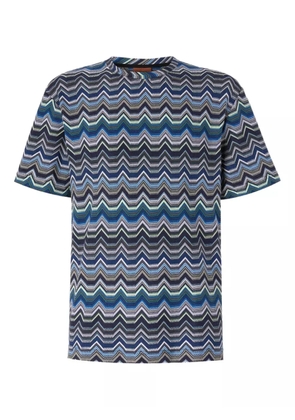 Missoni chevron-pattern short-sleeved t-shirt - Blue