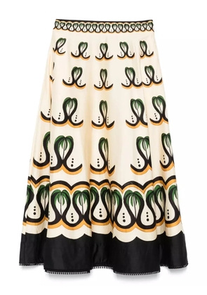 FARM Rio Coconut Tree midi skirt - Neutrals