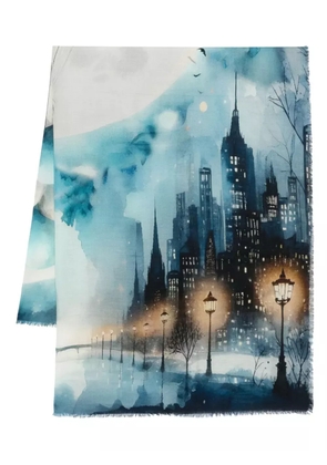 D'aniello cityscape scarf - Blue