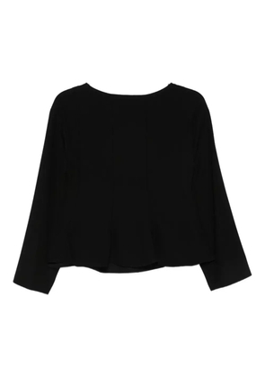 Emporio Armani three-quarter-sleeve cropped top - Black
