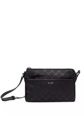 Joop! logo-plaque jacquard crossbody bag - Black