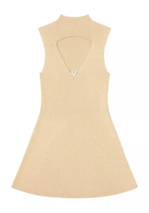 Diesel M-Oloni-Short keyhole-neck ribbed dress - Neutrals