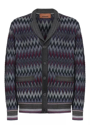 Missoni chevron-pattern shawl-collar cardigan - Grey