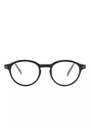 Zegna logo-print round-frame glasses - Black