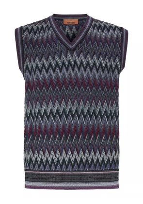 Missoni chevron-pattern V-neck sweater vest - Blue
