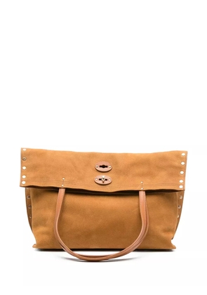 Zanellato medium A'spasso stud-embellished tote bag - Brown