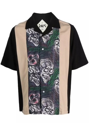 Perks And Mini skull-print bowling shirt - Black