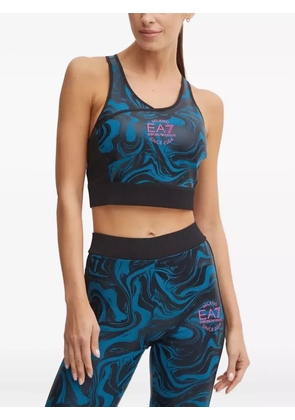 Ea7 Emporio Armani swirl-print sports bra - Black